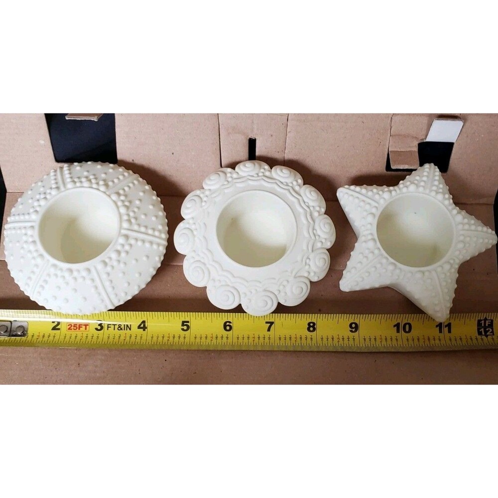 NEW PARTYLITE Sea Drifters P7103 Bisque Shells Votive Candle Holders Tea light
